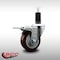 Service Caster 3.5'' SS Maroon Poly Swivel 1-1/4'' Expanding Stem Caster Total Lock Brake SCC-SSEXTTL20S3514-PPUB-MRN-114 - alternate 4